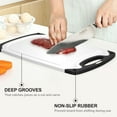 thumbnail image 4 of Large Cutting Board with Handles and Juice Groove, Plastic Cutting Board Set (Set of 3), Cutting Boards for Kitchen, White, 4 of 7