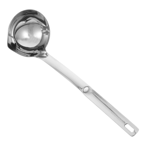 Cucharón separador de aceite de acero inoxidable para sopa, para cocinar y servir, cuchara coladora de grasa para cocina, cuchara con filtro de aceite para sopas y guisos