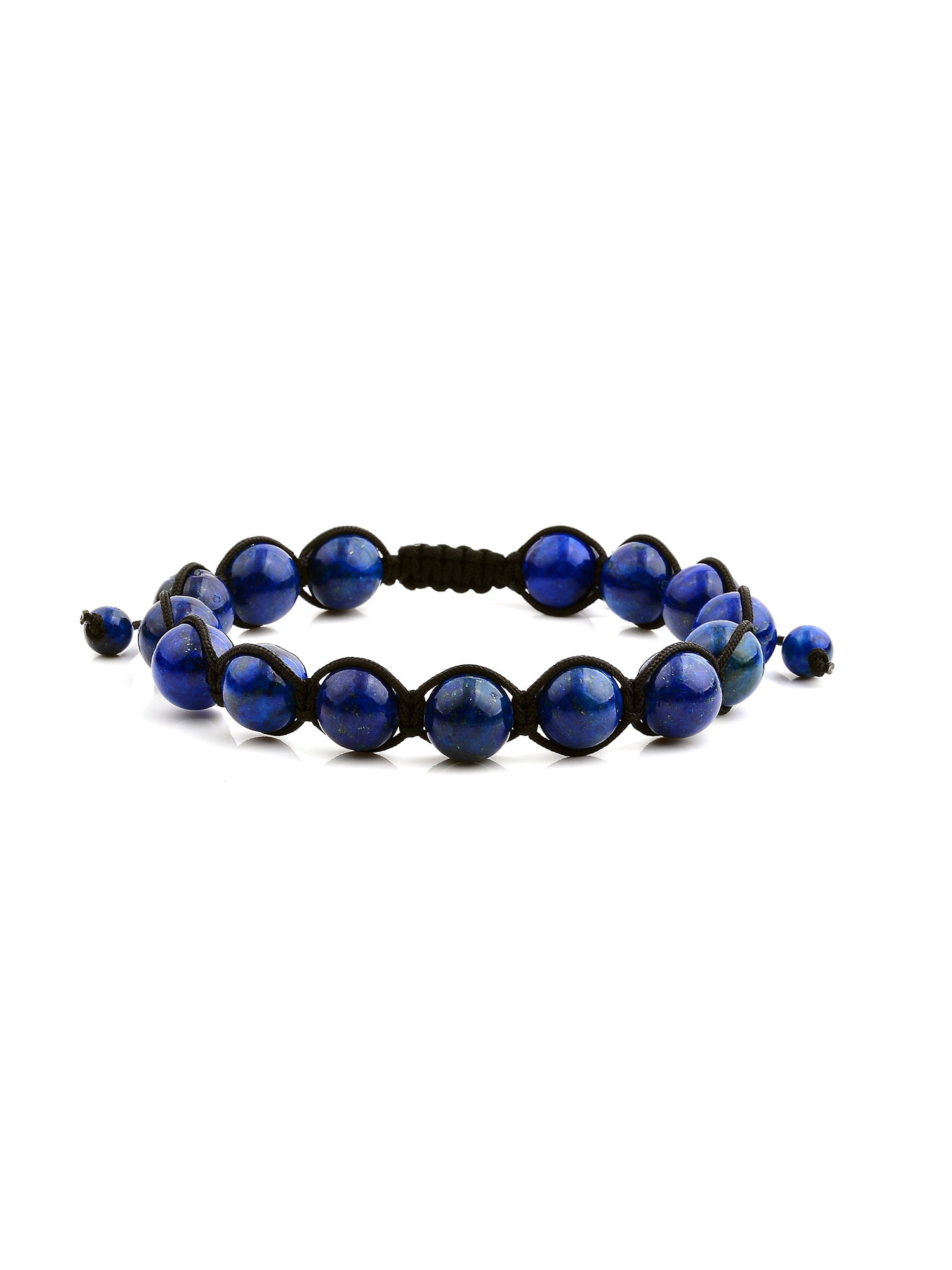Dyed Genuine Lapis Lazuli Beads Healing Beaded Bracelet 7.5" Stretchy/Adjustale 