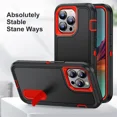 thumbnail image 5 of Case For iPhone 16 15 14 13 12 11 Pro Max XS XR 8 Plus Heavy Duty Shockproof Anti-Scratch Rugged Protective with Kickstand Cover Black Orange iPhone 15 Pro Max, 5 of 5