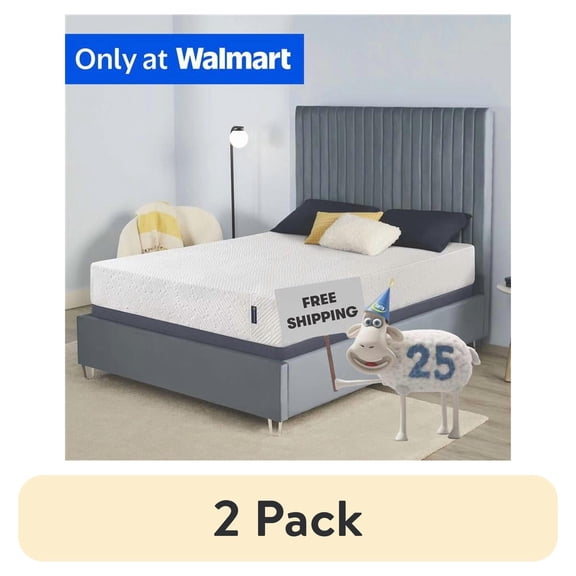 (2 pack) Serta 10" Cal King Medium Gel Memory Foam Mattress  Cooling Comfort & Pressure Relief