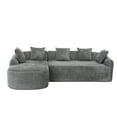thumbnail image 4 of MAYEERTY Boucle Sofa 3 Seater for Living Room Oversized Comfy Sofa L-Shape Sofa Couch with Chaise Home Furniture Sleeper Sectional Sofa for Apartment, Office Left Hand Facing (Gray), 4 of 25