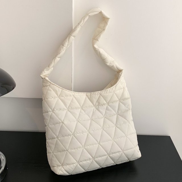 Bolsa de compras acolchada, resistente al agua, con cerrojo para mujer, hinchada para viajes, citas y salidas