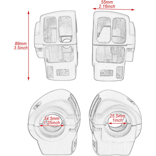 Boîtier Chrome avec 10 Boutons Adapté pour Harley Touring 1996-2013
