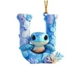 thumbnail image 2 of Euaioeiu Cute Sea Turtle Alphabet Ornaments, Personalized Nursery Decor with Hanging String, 3 Inch Letter Shaped Wall Art for Baby Shower Gift, Birthday Party Favors, Sea Theme Room Decoration, 2 of 2