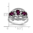 thumbnail image 2 of Solid 14k White Gold 5x3mm Oval Rhodolite Garnet January Red Gemstone Engagement Ring Size 8, 2 of 3