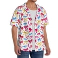 thumbnail image 2 of Gukieu Colorful bows Print Men's Short-sleeved Shirts, Button-down Pocket Shirts, T-shirts, Beach Vacation Travel Summer Clothing-X-Large, 2 of 5