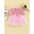 thumbnail image 4 of Bagilaanoe Toddler Baby Girl Party Dress Sequined Short Sleeve A-line Princess Dresses 12M 18M 24M 3T 4T 5T Kids Casual Swing Sundress, 4 of 8