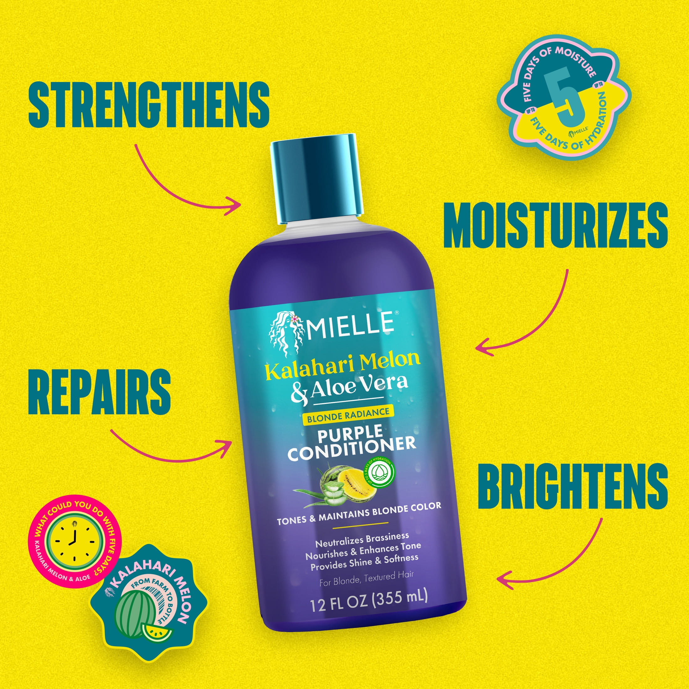 Mielle Kalahari Melon and Aloe Vera Blonde Radiance Purple Conditioner - 12 oz