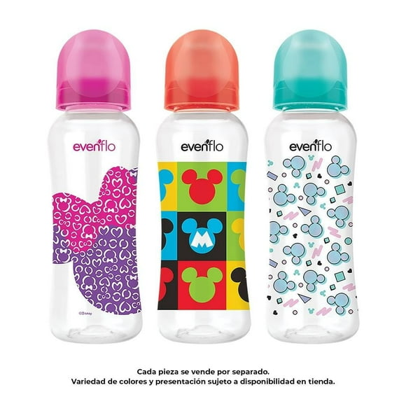 Biberón Evenflo Disney Europa Flujo Medio 8 oz Varios Modelos 1 Pieza