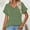 Army Green, variant on Fashion Olyvenn V Neck Cap Sleeve Ribbed Summer Tops for Women Trendy Casual Tshirt Short Sleeve V Neck Solid Shirts Gray S