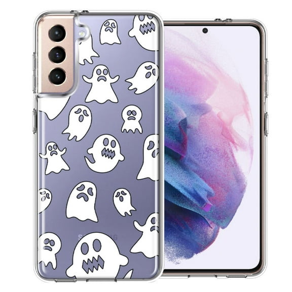 MUNDAZE For Samsung Galaxy S21 Plus Halloween Spooky Ghost Design Double Layer Phone Case Cover