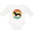 thumbnail image 3 of Inktastic Dachshund Dog Retro Sunset Boys or Girls Long Sleeve Baby Bodysuit, 3 of 5