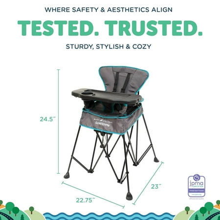 Baby Delight Go with Me Uplift Deluxe Portable High Infant Chair, Teal & Grey