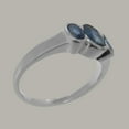 thumbnail image 3 of LBG British Made 18k White Gold Natural Sapphire Womens Anniversary Ring - 33 size options - Size 10, 3 of 6