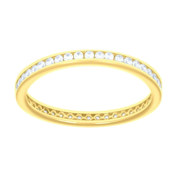 14k 14kt Yellow Gold Womens Cubic-Zirconia Eternity Band Ring