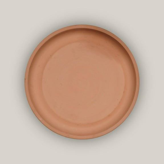 Round | Unglazed Ceramic Plant Saucer | High Fired Ecofriendly Clay - Sizes 8"-24" - FREE SHIPPING (9.5"W, Unglazed)