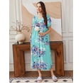 thumbnail image 3 of EKOUAER Long Nightgowns for Women Short Sleeve House Dress with Pockets Mumu Dress, 3 of 6