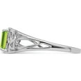 thumbnail image 4 of Sterling Silver Rhodium Plated Peridot Ring (Size 9) Made In India qr4503pe-9, 4 of 5