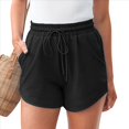 thumbnail image 3 of Pantalones Cortos de Verano para Mujer, Ropa Deportiva Informal, Ropa Deportiva de , Ropa de Playa para Vacaciones, Moda de Otoño Cómoda. Negro XL, 3 of 8