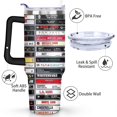 thumbnail image 3 of 40oz Gifts Stainless Steel Flip Straw Tumbler Spill Proof Travel Cup Double Wall Vacuum Insulated Coffee Mug with Handle, 3 of 6