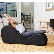 Avana Yoga Chaise Lounge Chair, Black