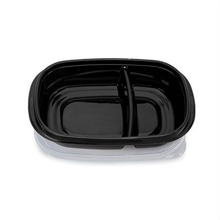  Rubbermaid TakeAlongs Food Storage Containers with Divided  Base,14-Pack, 3.7 Cup, Set of 7, Black, Great for Meal Prep, Lunch for  Adults & Kids, Bento Box Style