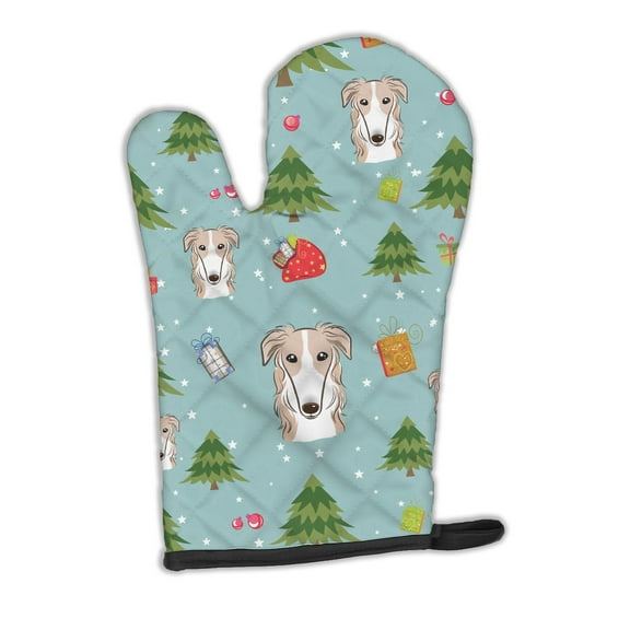 Carolines Treasures BB5017OVMT Christmas Borzoi Oven Mitt Large multicolor