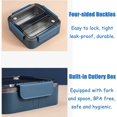 thumbnail image 2 of Fiambrera de acero inoxidable, 2 compartimentos a prueba de fugas Bento Box con caja de utensilios integrada para niños y adultos Contenedores de almuerzo para llevar con bolsa de almuerzo aislada y u JFHHH pequeña, 2 of 5