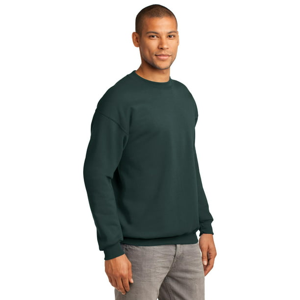 Port & Company Essential Fleece Crewneck Sweatshirt-4XL (Dark Green)