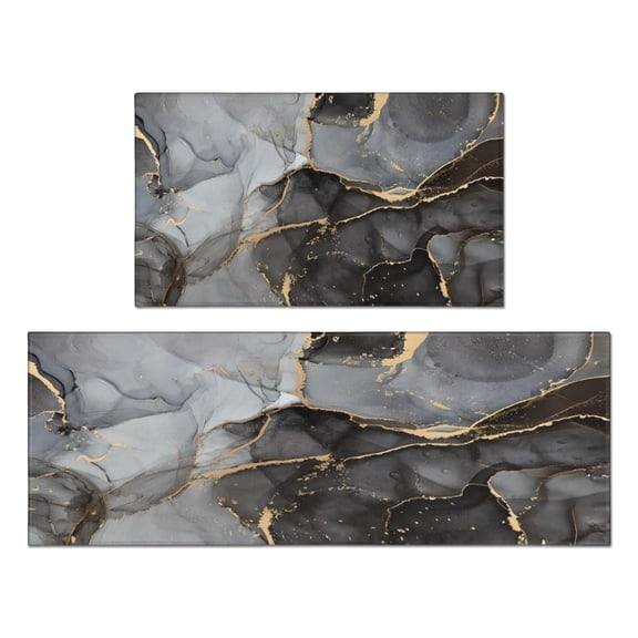 Travelydsg Kitchen Mats for Floor Sets Of 2, Washable Anti Fatigue Mat for Cushioned, Waterproof Kitchen Rugs, Kitchen Mat for Home Kitchen Decor or Office 17"x30" 17"x47"