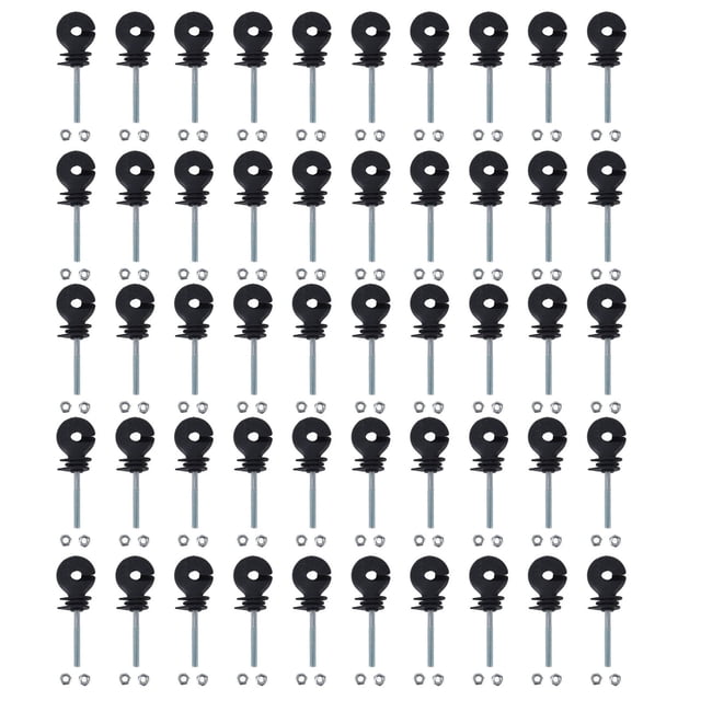 Electronic Fence Accessories,50 Pcs M6 Threaded Fence Post Insulator Electronic Fence Insulation Nails High Capacity