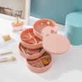 thumbnail image 1 of Jewelry Organizer  Small Jewelry Storage Box Earring Holder for Women  4-Layer Rotating Travel Jewelry Tray Case with Lid for Bracelets Rings Bracelets, 1 of 6