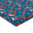 thumbnail image 2 of Ambesonne Cartoon Fitted Sheet 2 Pcs Set, Fox Heart Dots, King, Dark Salmon Azure Blue, 2 of 3