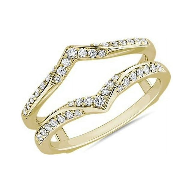 0.20 Carat Excellent Round Shape Genuine Diamond Latest Design Engagement Eternity Band for Ladies Solid 18K Yellow Gold Size 7.5