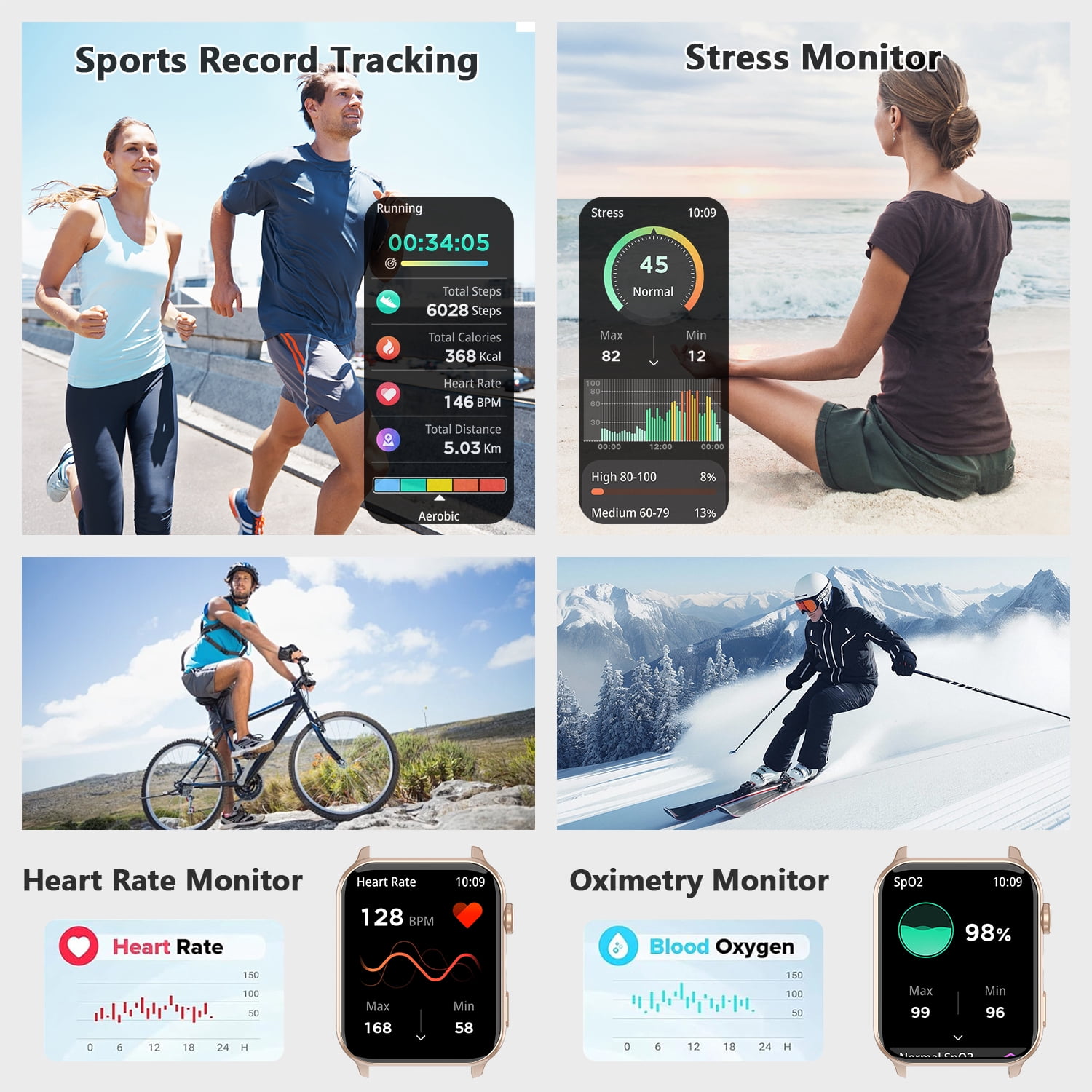 IOWODO Smart Watch for Men Women, 1.91" Fitness Watch with Answer/Make Call/100+ Sport Modes/Pedometer/IP68 Waterproof, Fitness Tracke Fits for Android/iPhone, Pink