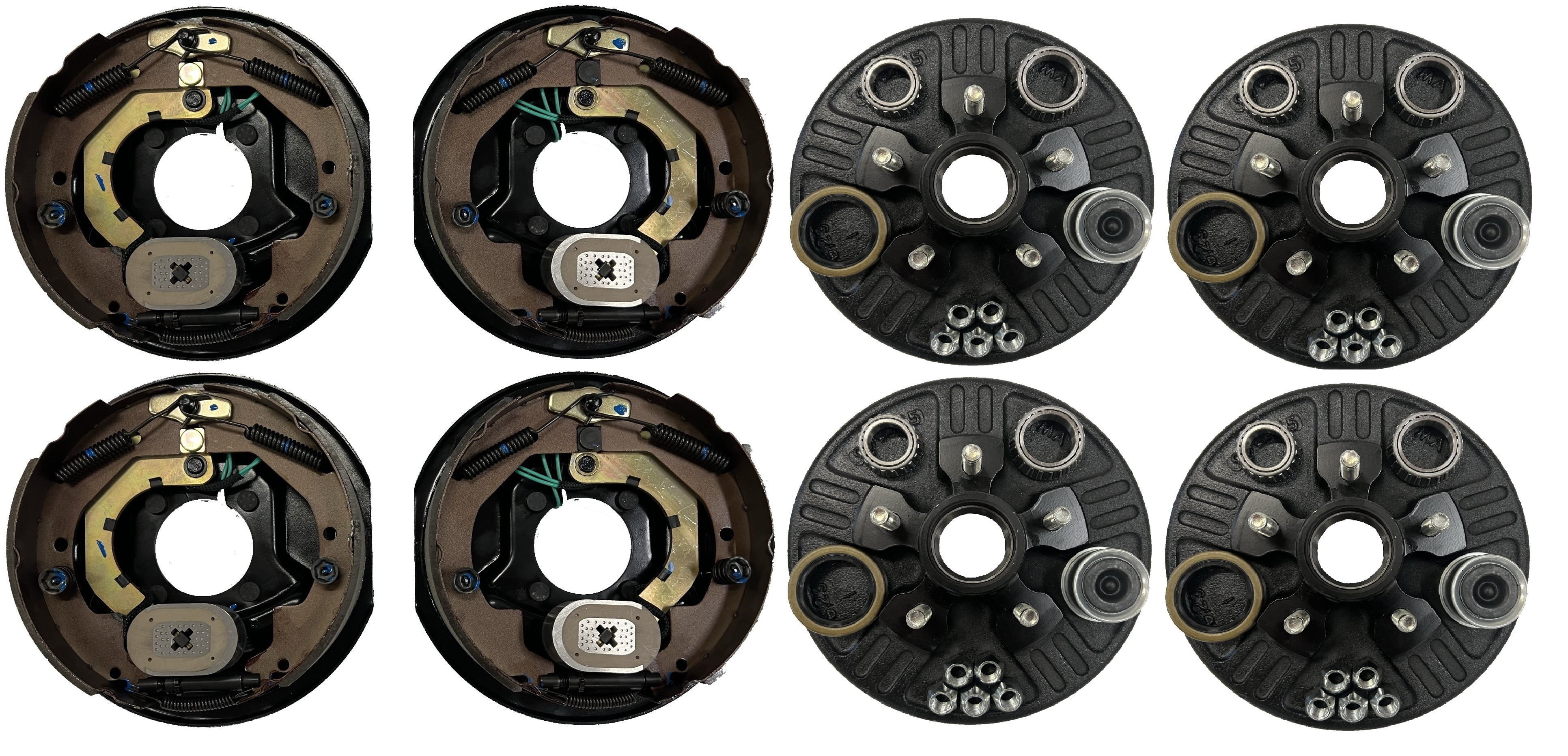 5 on 4.5 2-Pk Electric Trailer Brake 10 inch LH Backing Plates Hub/Drum Kits