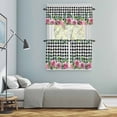 thumbnail image 5 of Spring Pink Roses Kitchen Curtains Sets for Windows 24 Inch Length, Pastoral Eucalyptus Black White Plaid Rod Pocket Window Treatments Tier Curtains and Valances Set for Bedroom/Bathroom, 5 of 8