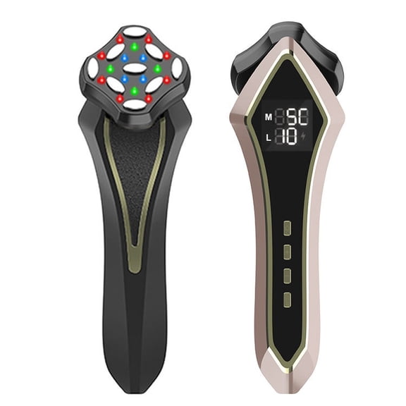 The AuraSculpt Master: Professional High-Tech Skin Firming Device for Face and Neck, Multi-Point Energy Contact System with LED Light Therapy and Sonic Vibration, Digital Wellness Hub, Elegant Black