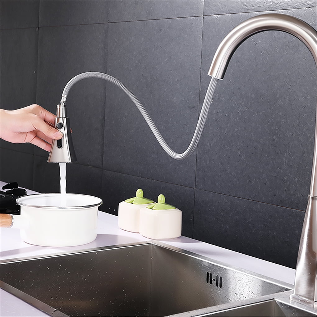 Kepooman Kitchen Sink Faucet, Kitchen Sink Water Tap, Brushed Pullout Kitchen Faucet with High Arc Tube Kepooman Kitchen Sink Faucet, Kitchen Sink Water Tap, Brushed Pullout Kitchen Faucet with High Arc Tube