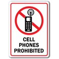 thumbnail image 1 of SignMission MISC-Cell Phones 1 10 x 14 in. Cell Phones Prohibited OSHA Safety Sign, 1 of 1