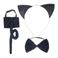 thumbnail image 4 of Conjunto de orejas de gato, pajarita y cola para niños, aro para el pelo, disfraz de animal ligero, disfraz de fiesta de Halloween para niños y niñas sin vestido Fernando Disfraz Pajarita Cola, 4 of 8
