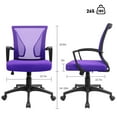 thumbnail image 6 of Furmax Office Mid Back Swivel Lumbar Support Desk, Computer Ergonomic Mesh Chair with Armrest, Purple, 6 of 8