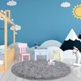 thumbnail image 6 of Homore Plush Circular Soft Area Rugs for Kids Room/Bedroom/Living Room, 6ft , Gray, 6 of 7