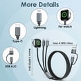 thumbnail image 5 of 2 Pack 3-in-2 Charging Cable Compatible with Apple Watch Ultra/SE/Series 10/9/8/7/6/5/4/3/2/1 & iPhone 16/15/14/13 & Galaxy S24 - 4FT USB-C/A Travel Charger, 5 of 7