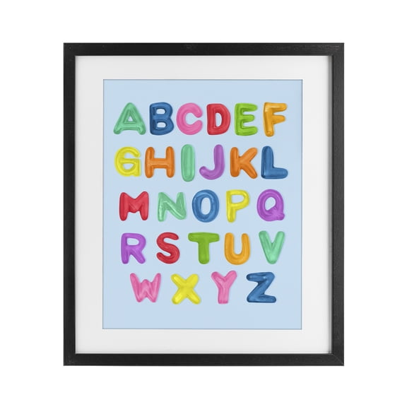 Stupell Industries Contemporary Gummy Candy Alphabet Black Framed Print Under Glass, 13 x 16, by LISH Creative