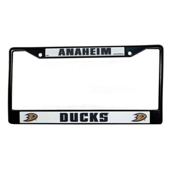 Anaheim Hockey Ducks Metal License Plate Frame - Standard 12 x 6 in - Black