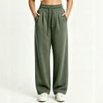thumbnail image 4 of QSXADF Women's Casual Straight Leg Pants Drawstring Pants Drawstring Solid Sweatpants with Elastic Waist and Pockets for Home Lounging Days Women's Pants, 4 of 5