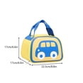 thumbnail image 3 of Lunch Bag for Women,Cute Car Printed Insulated Lunch Tote with Zipper & Handle | PU Leather Waterproof Lunch Box for Office Outdoor Picnic Camping and Study,Yellow, 3 of 7