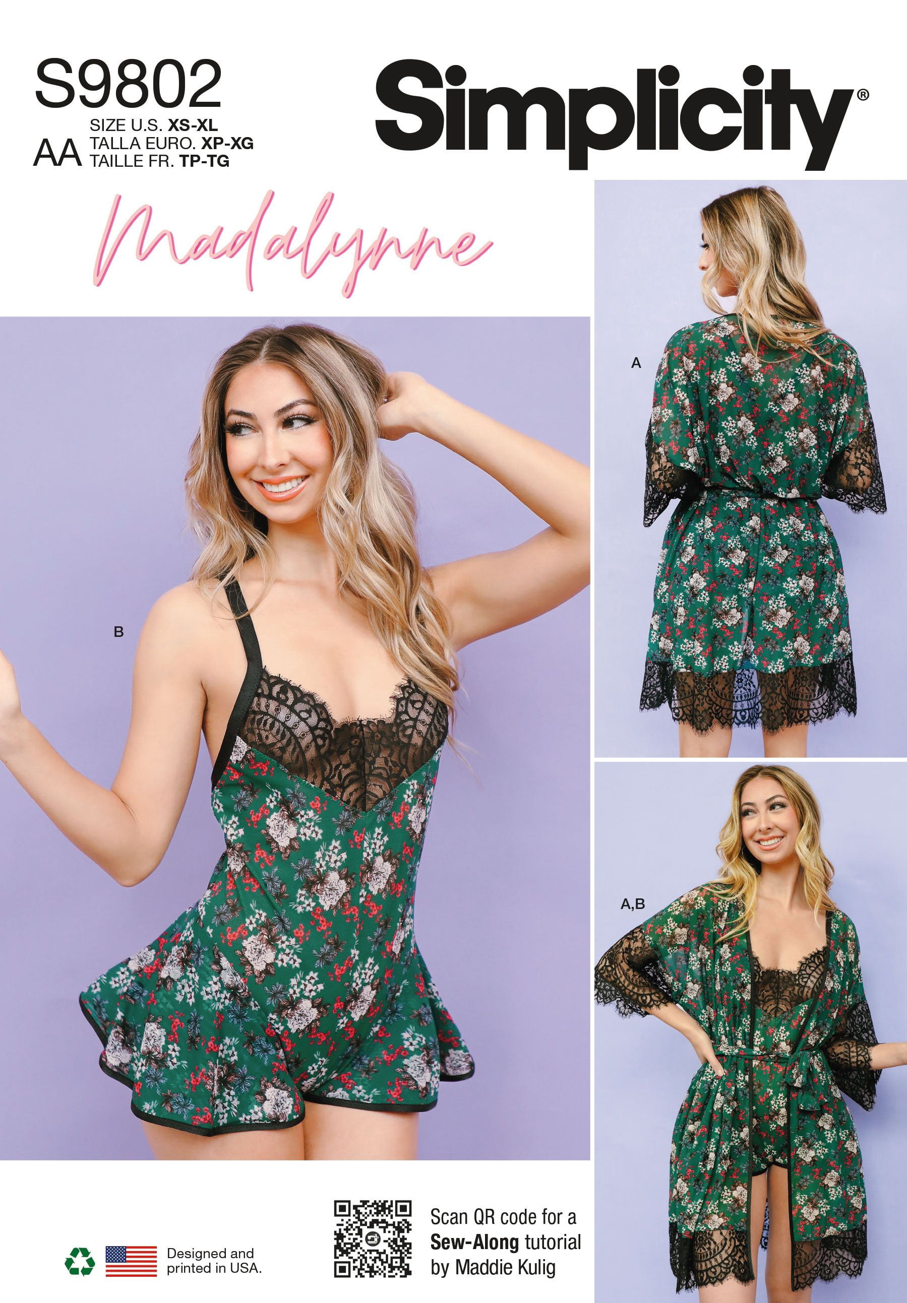 Simplicity Madalynne XS-XL Pattern Bundle BD10016 Size XS-S-M-L-XL